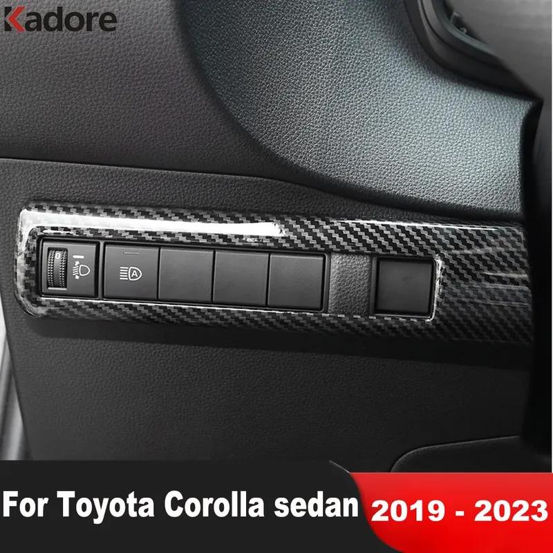 For Toyota Corolla sedan -  Carbon Fiber Car Head Light Lamp Switch Button Panel Cover Trim Interior Accessories