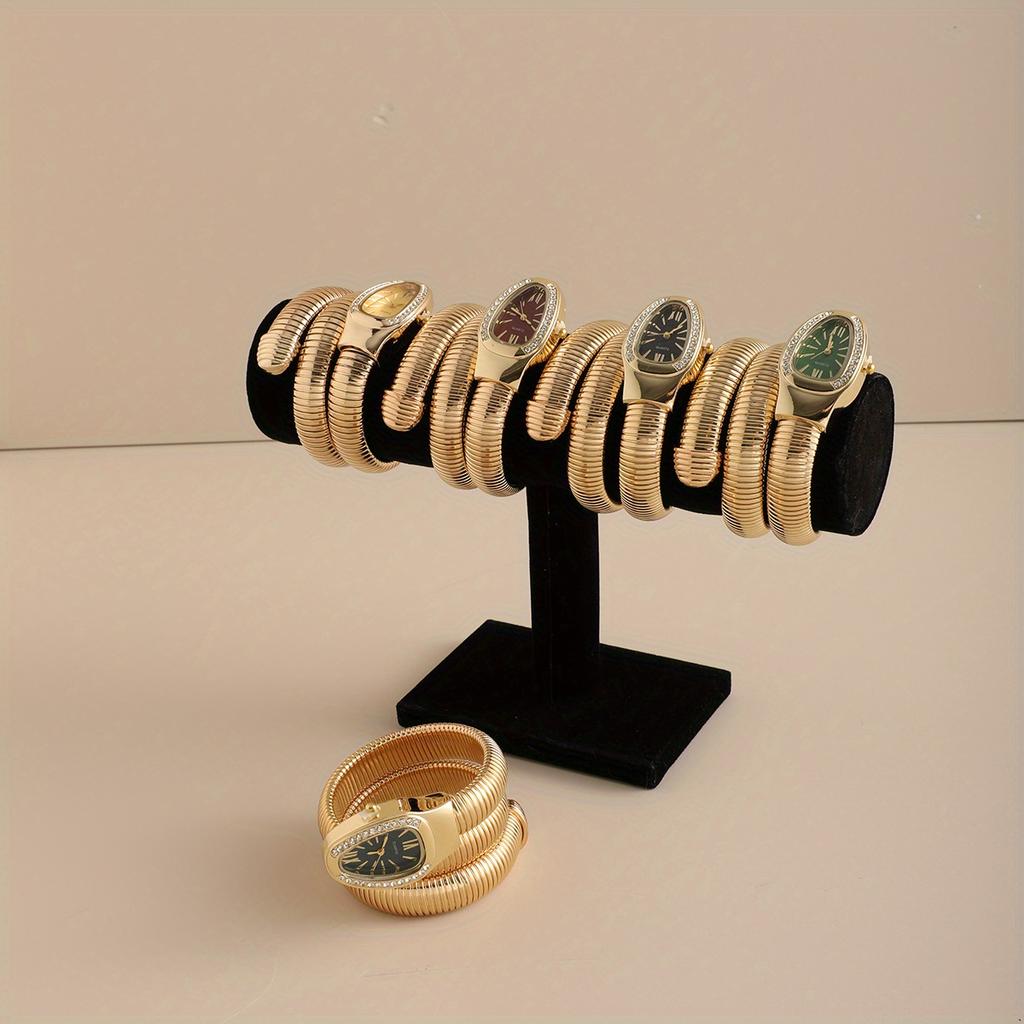 Elegant Women's Snake Shaped Watch, Alloy Band, Multiple Dial Colors, Casual Daily Wear, Stylish Ladies' Accessory