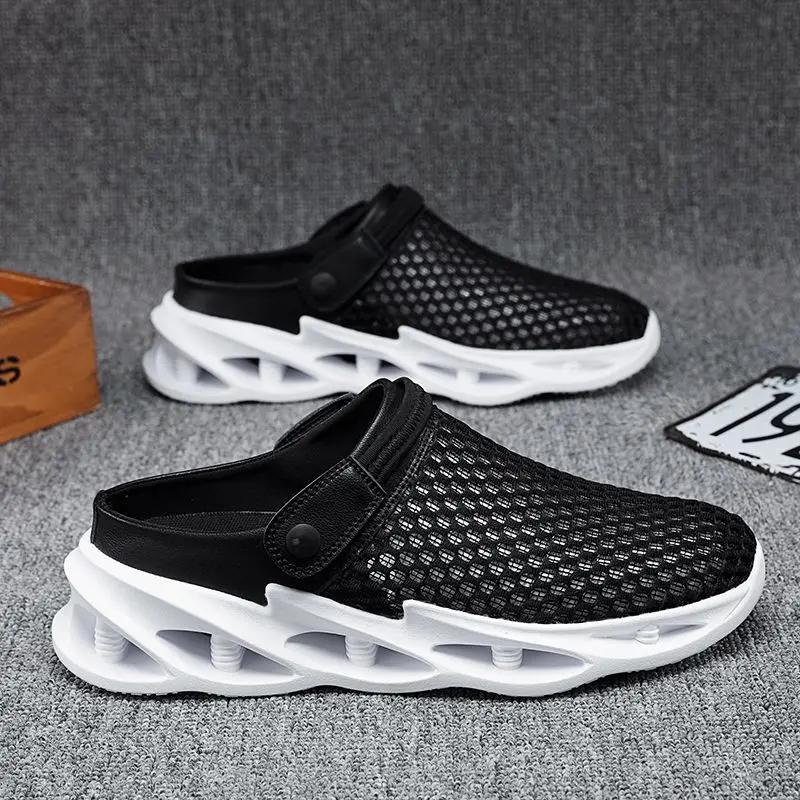 Мужские шлепанцы с отверстиями, полупляжные, мюли, из ЭВА, повседневные, дизайнерские, люксовые, в стиле маскулино, 2025, оригинальные, по низкой цене, мужские тапочки