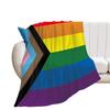 Rainbow Pride LGBT Flannel Blanket Vintage Flannel Throw Blankets for Bed Sofa Couch Lightweight Soft Cozy Warm Gay Lesbian Gift