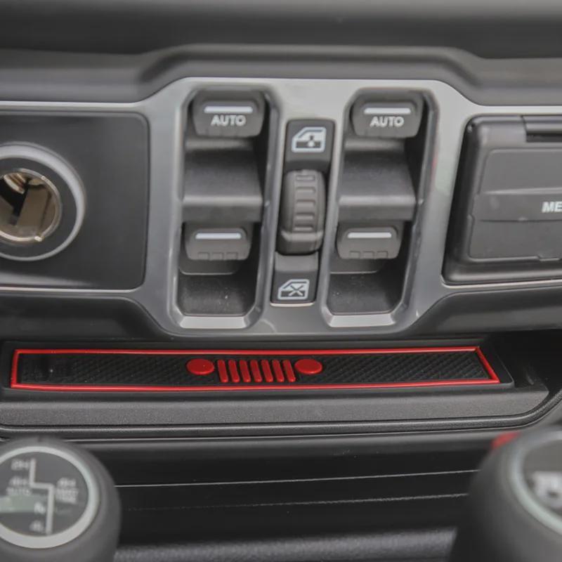 Для Wrangler JL 2018-2023 Автомобильные резиновые коврики для салона Автомобильные аксессуары в стиле Красный и белый