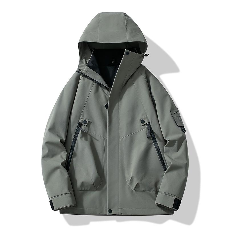 Windproof Waterproof Fleece-Lined Mountain Windbreaker Jacket for Skiing & Hiking