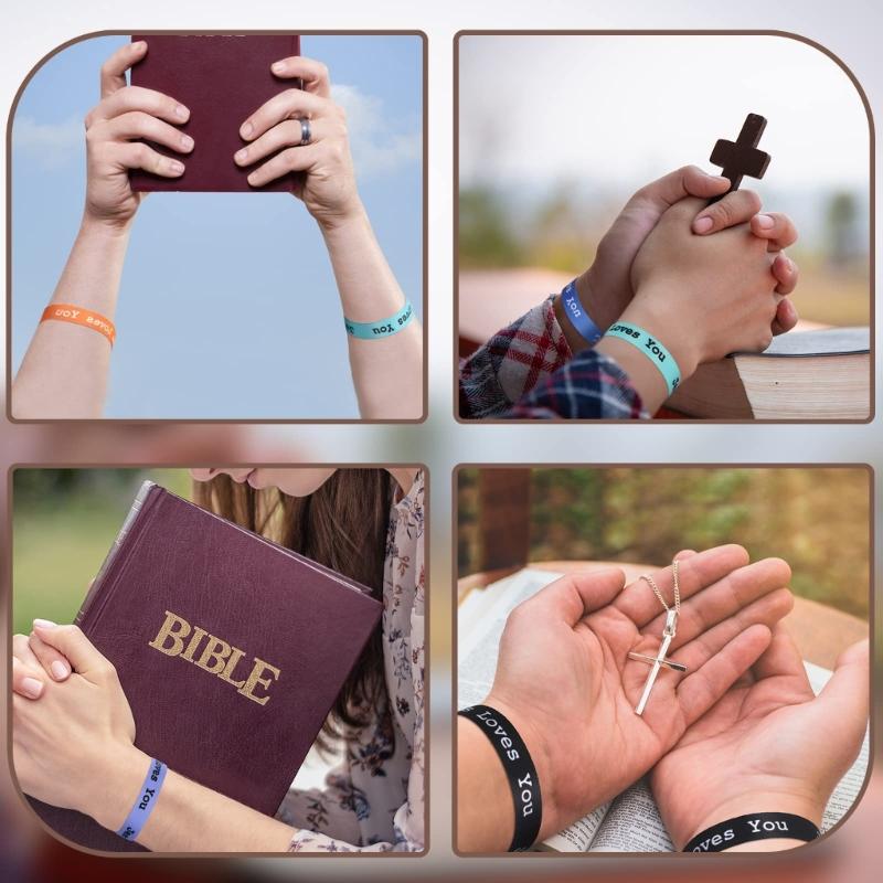 15 шт. Браслеты из тесьмы «Иисус любит тебя», плетеный браслет, религиозные браслеты, регулируемые браслеты для мужчин, женщин, детей, подарок