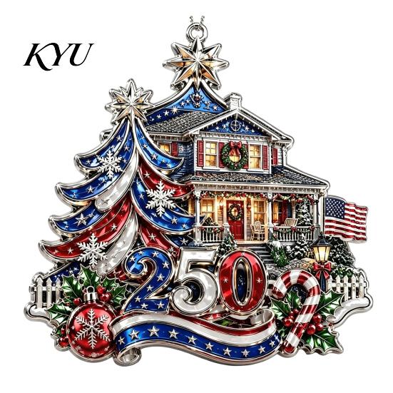 250th Anniversary Commemorative Gift 250 USA Christmas Ornament, United States 1776-2026 Tree Patriotic Decor Keepsake, Acrylic Holiday Hanging