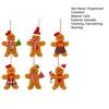 6 Pcs Gingerbread Man Ornaments Fabric Gingerbread Figurine Christmas Tree Decorations for Holiday Home