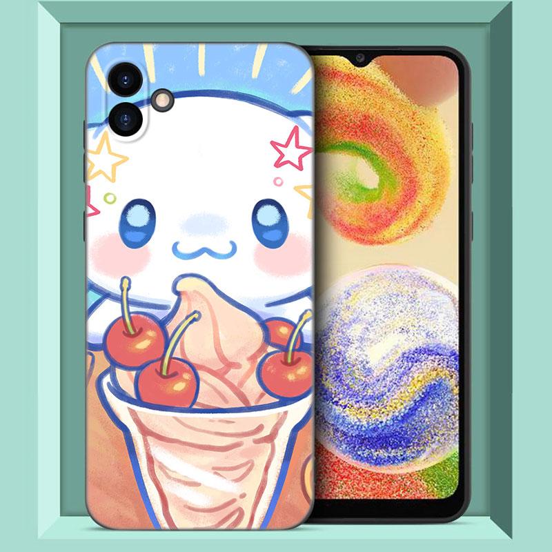 Kawaii Cinnamoroll черный силиконовый чехол для телефона Samsung Galaxy A01 A03 Core A04 E A02 A05 A10 A20 A21 A30 A50 S A6 A8 Plus A7