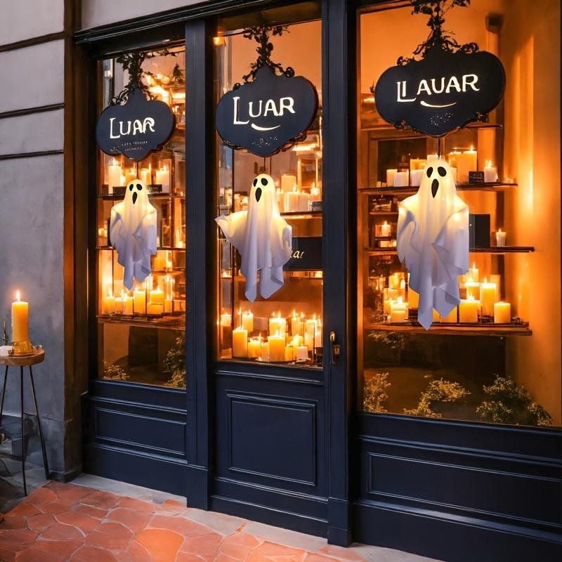 Spooky Ghost Halloween Decoration Waterproof Halloween LED Fabric Hanging Ghost Light for Lawn Garden Home Party Decor