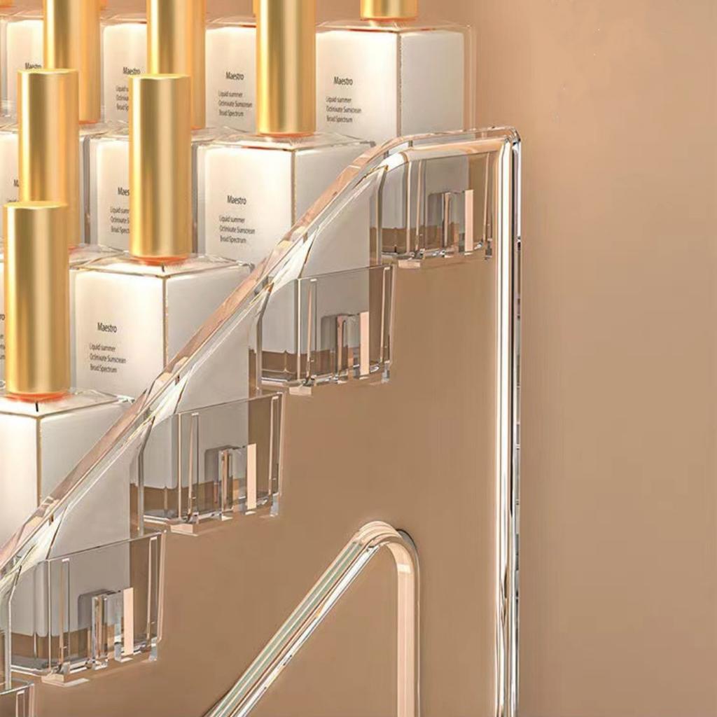 Прозрачная акриловая подставка для косметики 3-7 ярусов, полка для хранения макияжа, парфюмерии, кукол, декоративная стойка для лаков для ногтей, декор для дома и офиса