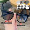 3 In 1 Outdoor Photochromic Bifocal Sunglasses Anti Blue Near Far Sight Eyeglasses New Trendy Sports Multifocal Reading Glasses