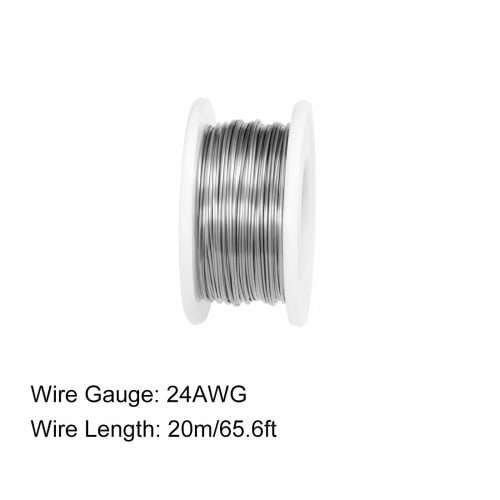 uxcell Nichrome Resistance Wire, Silver Tone, 0.5mm, 24AWG, 20m Length