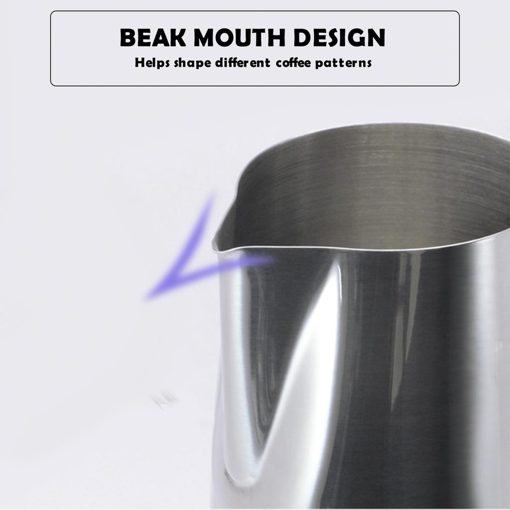 Кувшин для вспенивания молока на 12/20 унций с дисплеем температуры, кувшин из нержавеющей стали для вспенивания молока, чашка