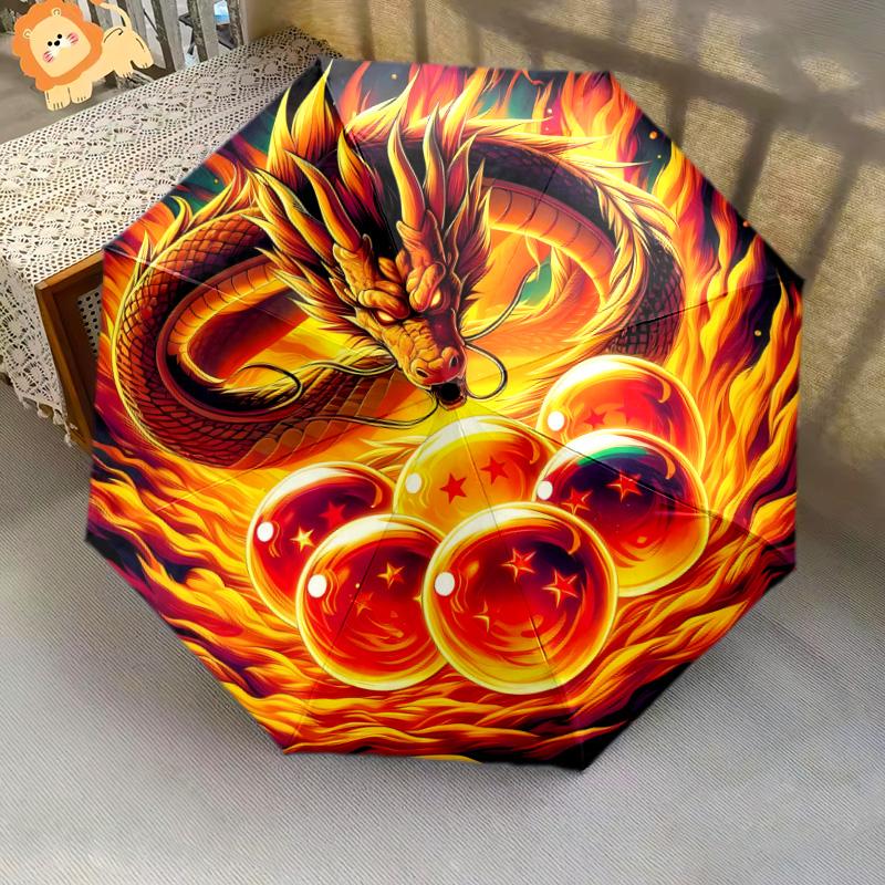 1 шт. Автоматический складной зонт - Узор Dragon Ball Super Портативный складной дизайн с 8 спицами Рождественские и Новогодние подарки