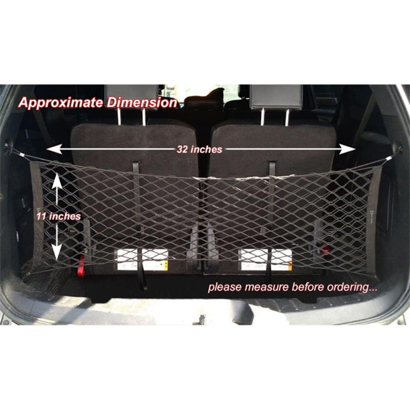 Car Trunk Net Pocket Pet Barrier Mesh Bag Double Layer Vertical Net Luggage Storage Fixed Bag