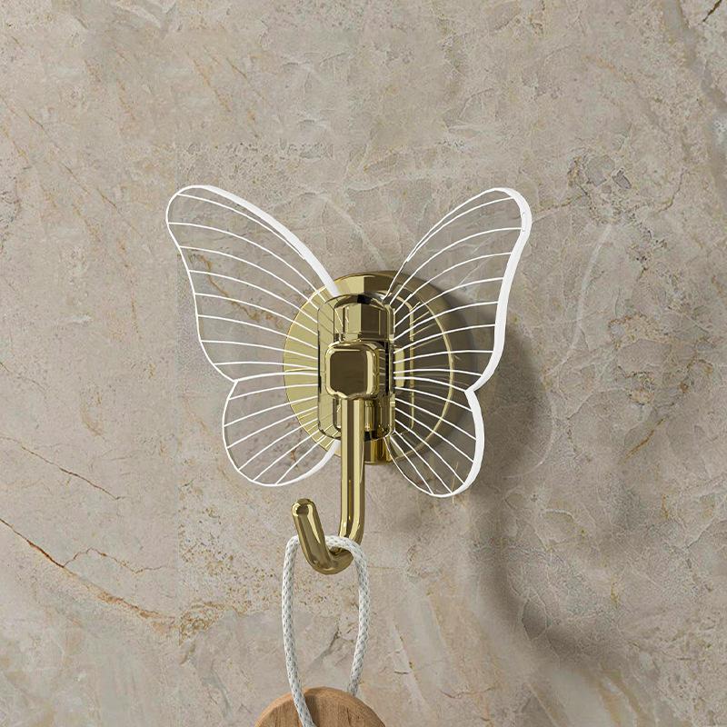 2 шт. креативные крючки-бабочки для ванной комнаты, настенные крючки без отверстий, не оставляющие следов крючки для одежды, сильные липкие крючки для прихожей