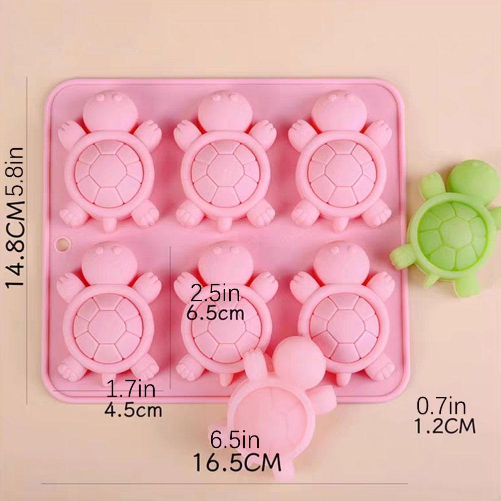 6 Cavity Turtles Ice Tray,Ice Cubes Molds,3D Tortoises Sea Turtles Silicone Mold,DIY Plaster Turtle Figurine Mold For Kitchen