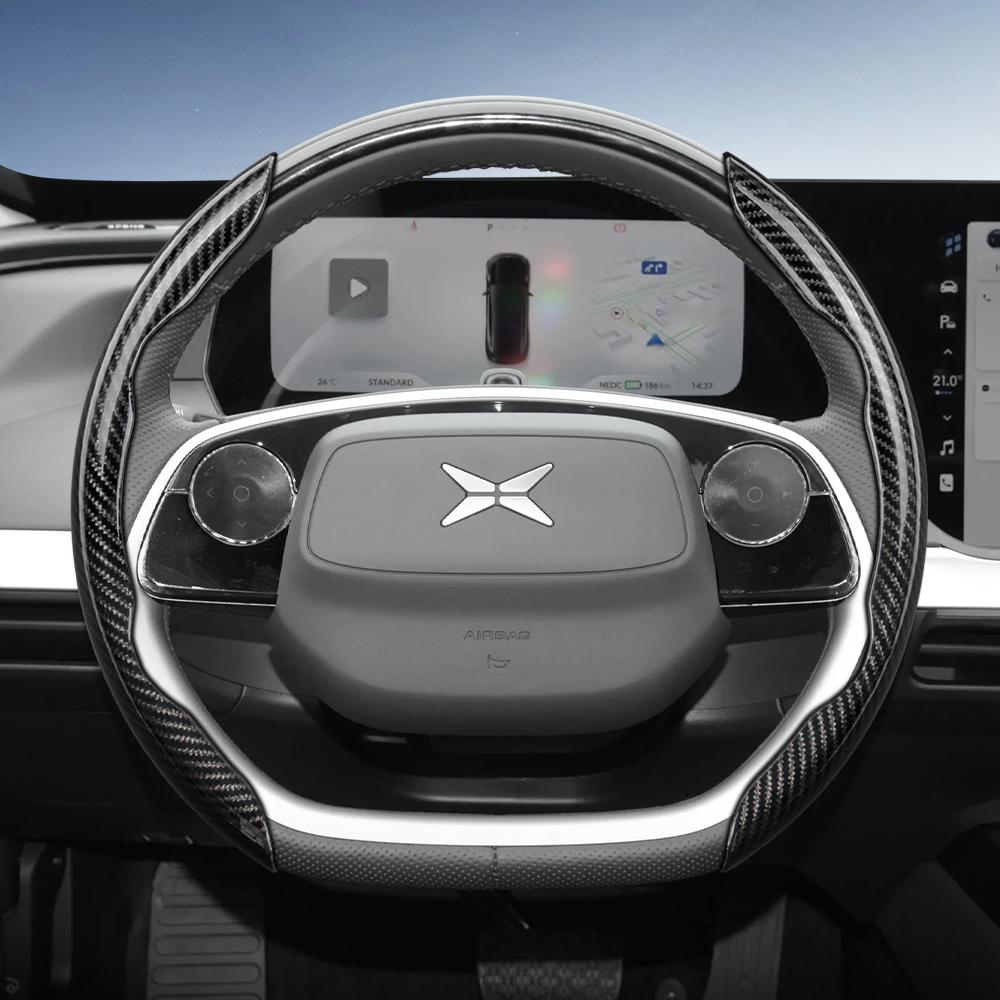 zkfan8 Suitable for Xpeng Carbon Fiber Texture Steering Wheel Cover with Segmented Quick-Release Design, Durable, for Models Such as G6 G9 P7 P7+