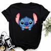 Disney Lilo Stitch Cute Cartoon Print Women T-Shirt Summer Streetwear Short Sleeve T Shirt Fashion Casual Female Clothes Tops