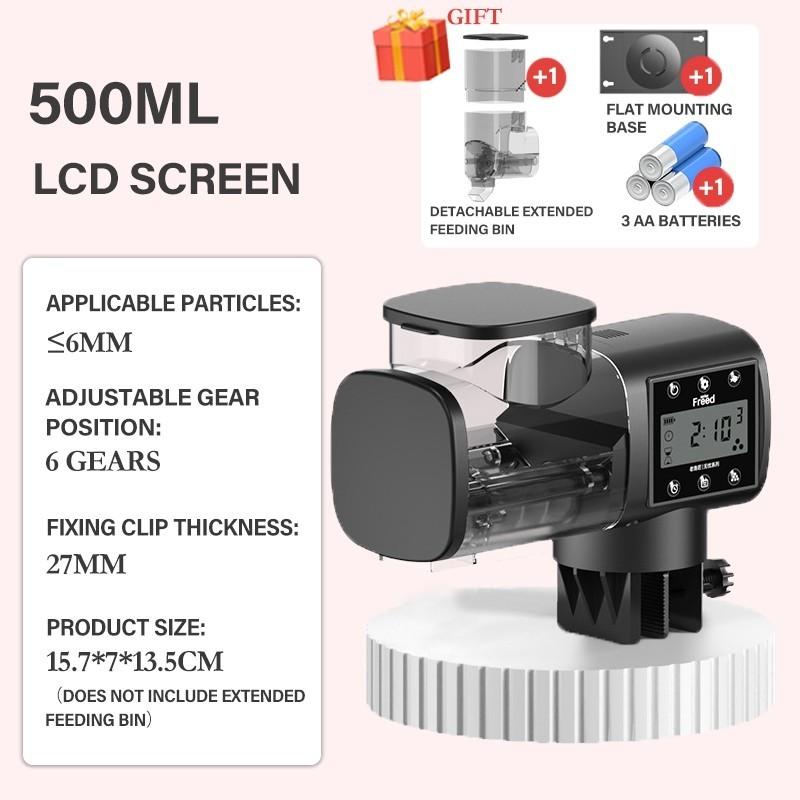 500 мл большой емкости аквариум интеллектуальный таймер кормушка аквариум регулируемый контроль диспенсер небольшой корм автоматическая кормушка для рыб
