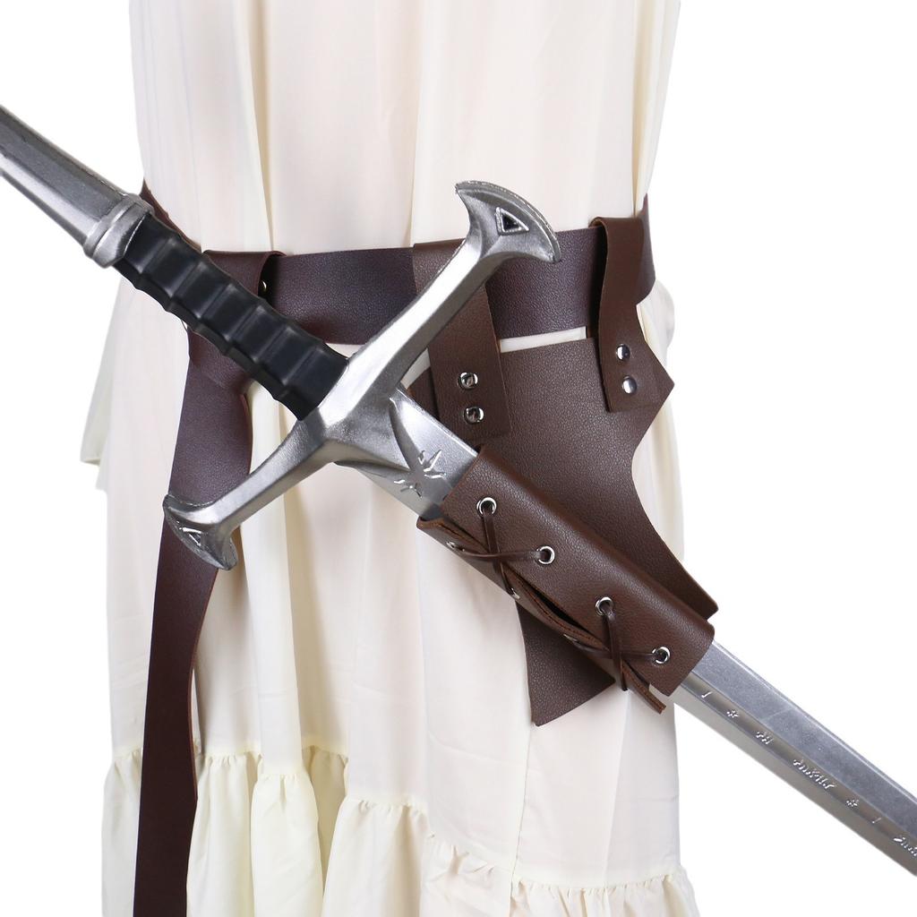 Medieval Shield Scabbard Viking Knight Belt Halloween Pu Belt Cosplay Costume Dress Up