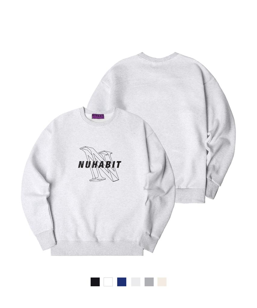 NUHABIT N/H 3D Logo Oversized Fleece-Lined Sweatshirt (Som4-5Nh1311)