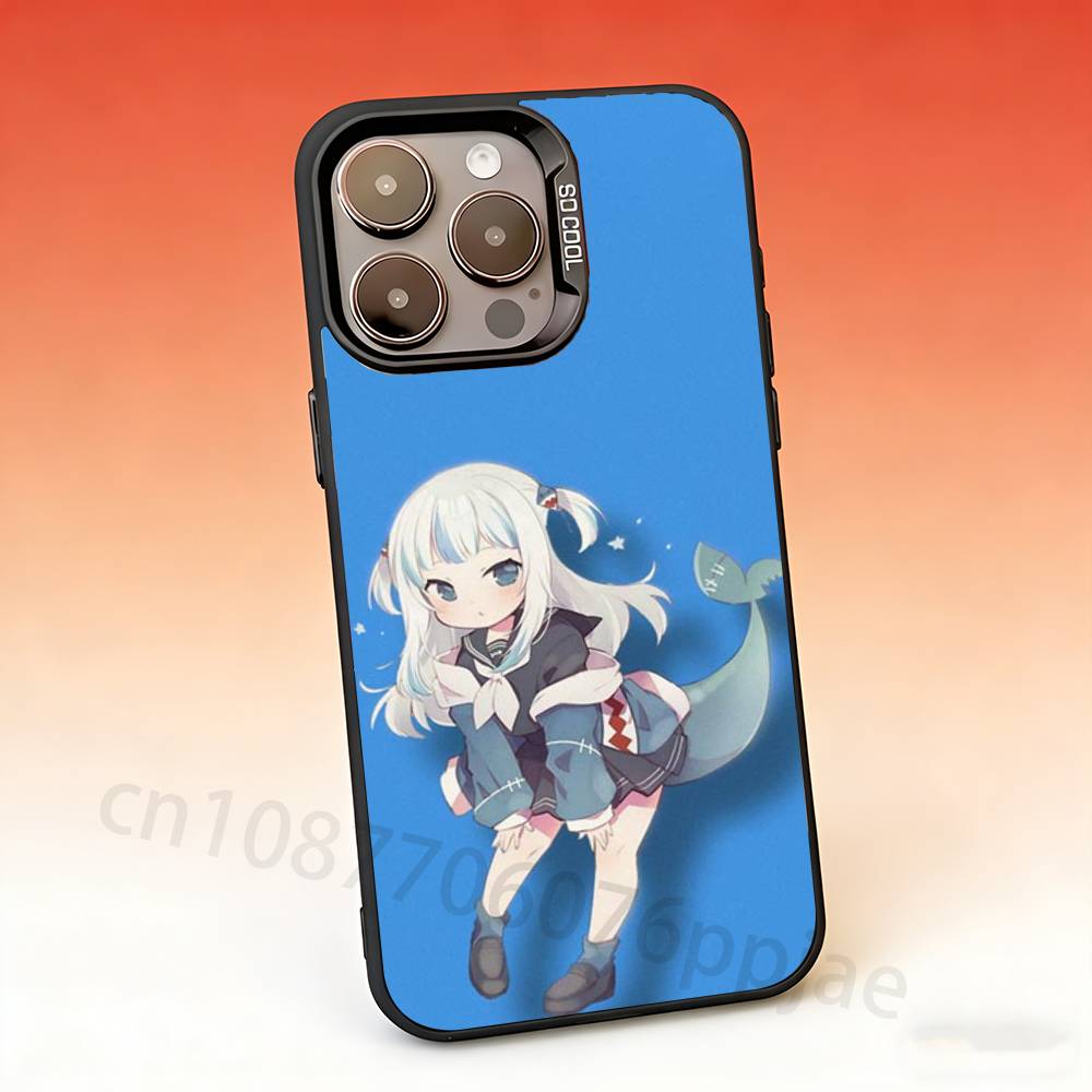 Singer G-Gawr Gura Phone Case For iPhone 17,16,15,14,13,12,11,Pro,Max,Plus,Mini Candy Matte Shockproof Cover