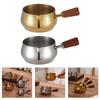 Stainless Steel Measuring Cups With Wooden Handle Condiment Serving Cups Ideal For Espresso And Sauce Pouring