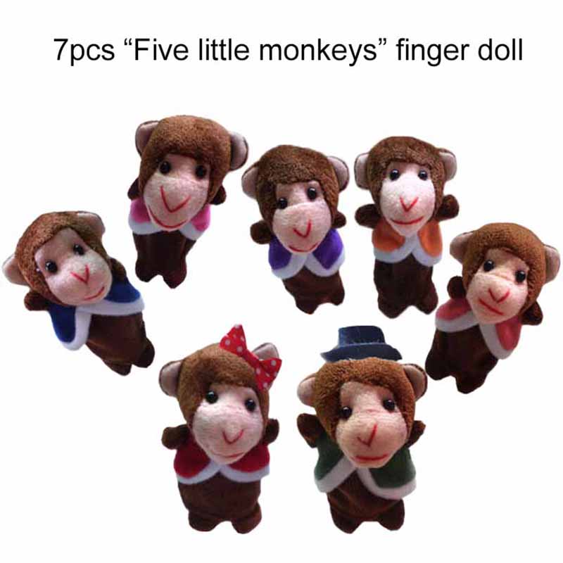 Набор пальчиковых кукол Детские мультяшные животные Плюшевые куклы Семейный ручной кукольный театр Тканевый театр Детские развивающие игрушки для детей TMZ