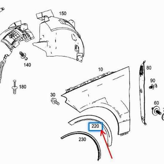 W166 Колесная арка для Mercedes-Benz ML/GLE