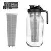 Cold Brew Coffee Maker 32oz/64oz Glass Pitcher with Stainless Steel Filter Wide Mouth Mason Jar Pitcher for Iced Tea Lemonade