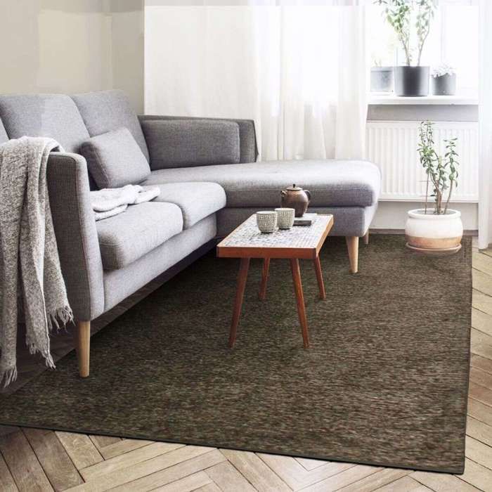 Tapis texturé vintage marron écorce 190x290