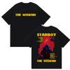 The Weeknd Starboy Графическая Хлопковая Футболка Унисекс Унисекс Хип-Хоп Короткий Рукав Унисекс Повседневная Ежедневная Винтажная Уличная Одежда Базовые Топы