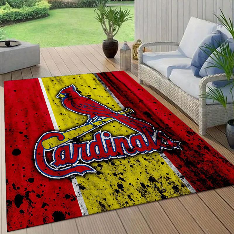 St.Louis Cardinals2 Flannel Pattern Square Carpet,Area Rug,Carpet Rug for Living Room Bedroom Sofa Playroom Decor,Non-slip Floor Mat