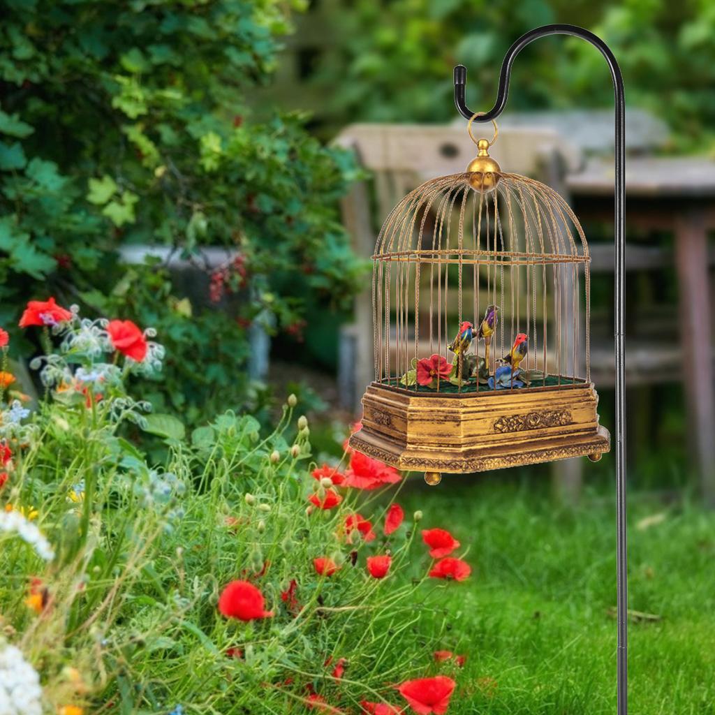 2Pcs Shepherds Hooks Hanging Plant Stake Bird Feeder Flower Pot Stand Outdoor Lantern Iron Hanger Stake Garden Lawn Decor