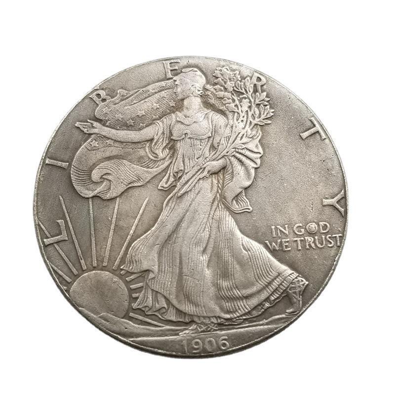 Старинная памятная серебряная монета в виде американского статуи Свободы 1906 года, диаметр 39 мм