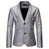 Men's European Plaid Gold-Stamped Party Suit ZT-X48