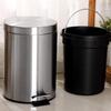 Haisidick Double-Layer Stainless Steel Round Pedal Trash Can