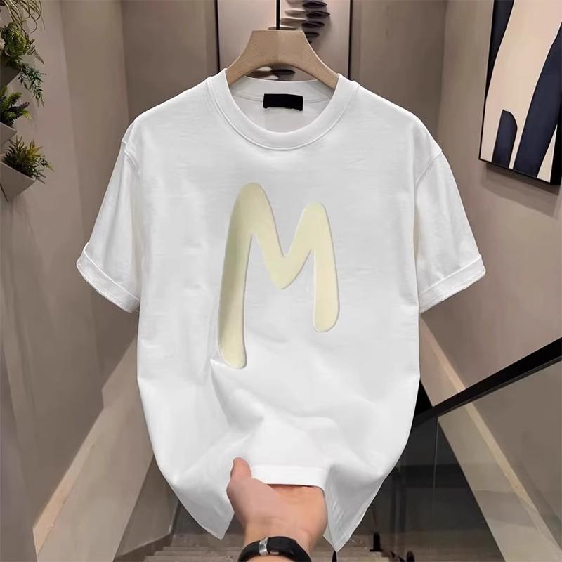 Модный бренд Мужская футболка с коротким рукавом из чистого хлопка Модная универсальная футболка с круглым вырезом для мужчин и женщин Мужская