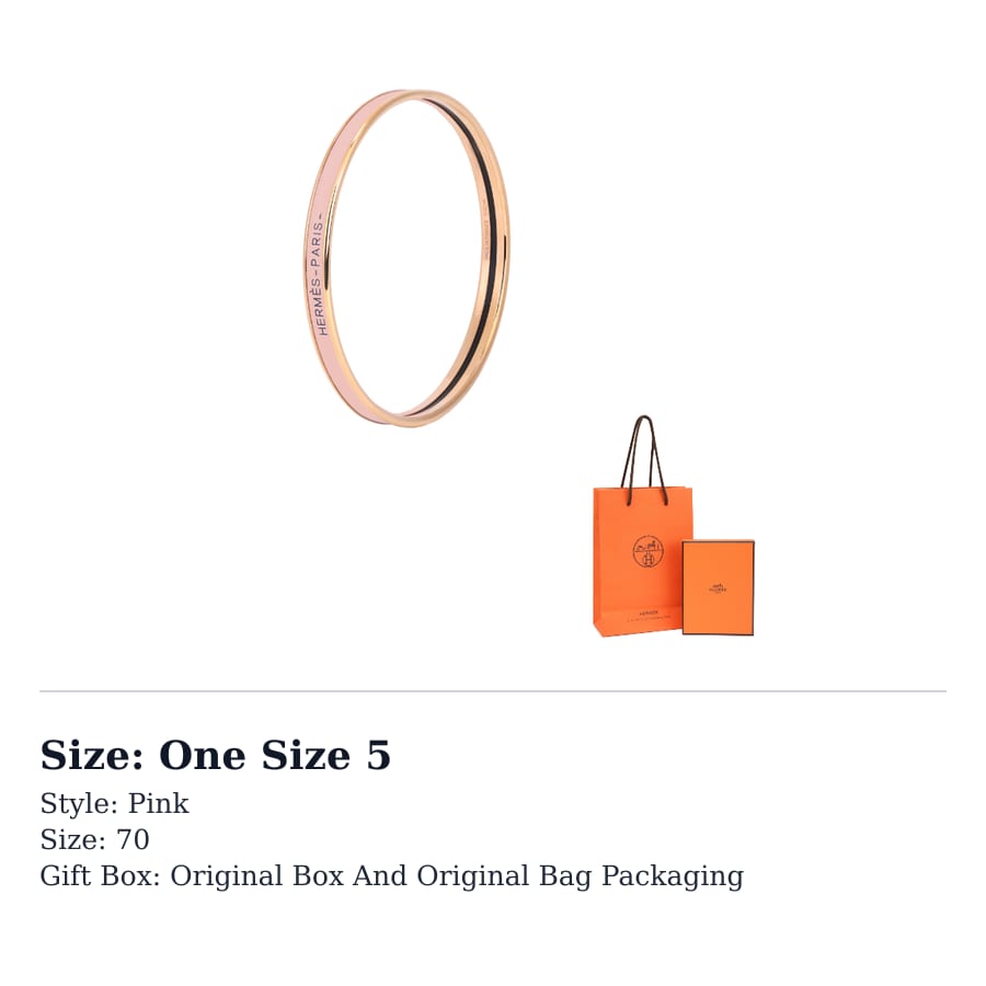 HERMES Uni Enamel Bangles Women's Pink H240001FO1Z65
