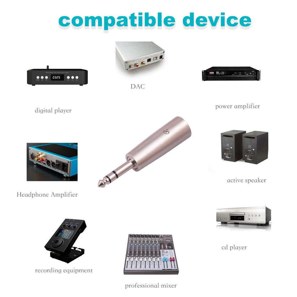 Аудиоадаптер 1/4-дюймовые 6,35 мм штекеры на 3-контактный XLR гнездо стерео микрофонный динамик адаптер конвертер разъем