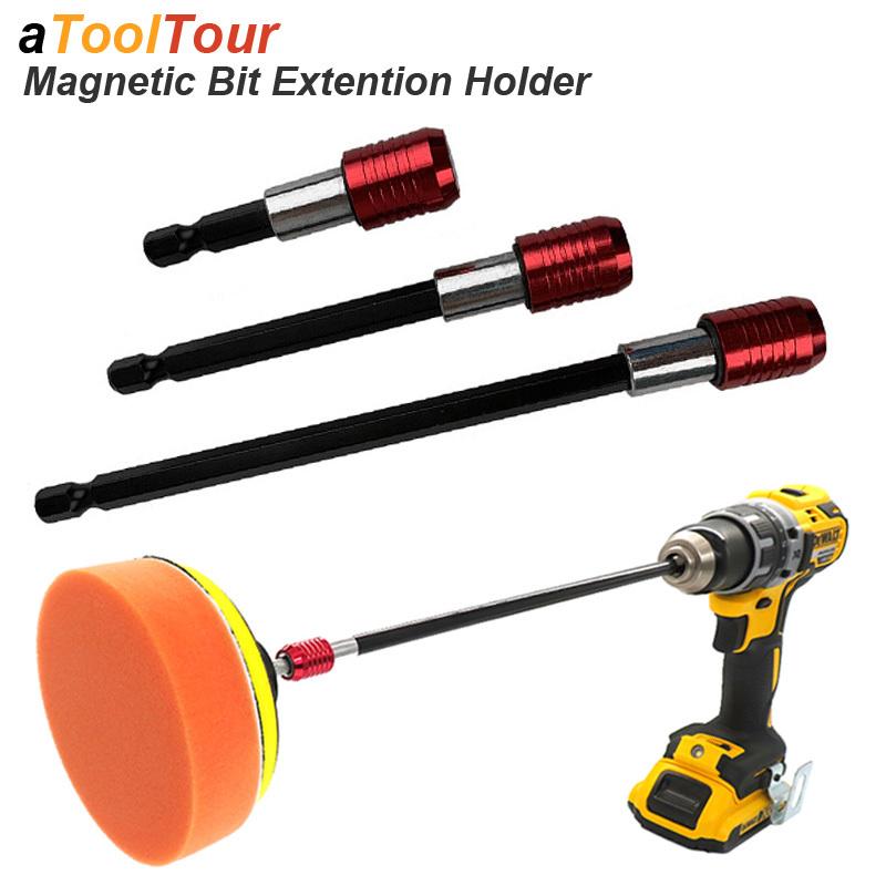 Quick Release Screwdriver Drill Bit Extension Magnetic 1/4 Inch Head Transfer Lever Self-locking Adapter Rod 100 150mm Hand Tool