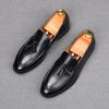 New Men's Tassels Leather Flats Shoes Male Black Brown Designer Comfortable Loafter Homecoming Wedding Dress Footwear