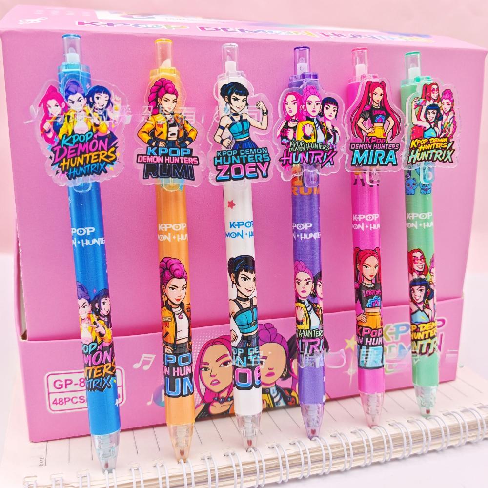 New Hot K-pop Demon Hunter Cartoon Black 0.5mm Acrylic Patch Pen High Beauty Press Pen Student Stationery Supplies
