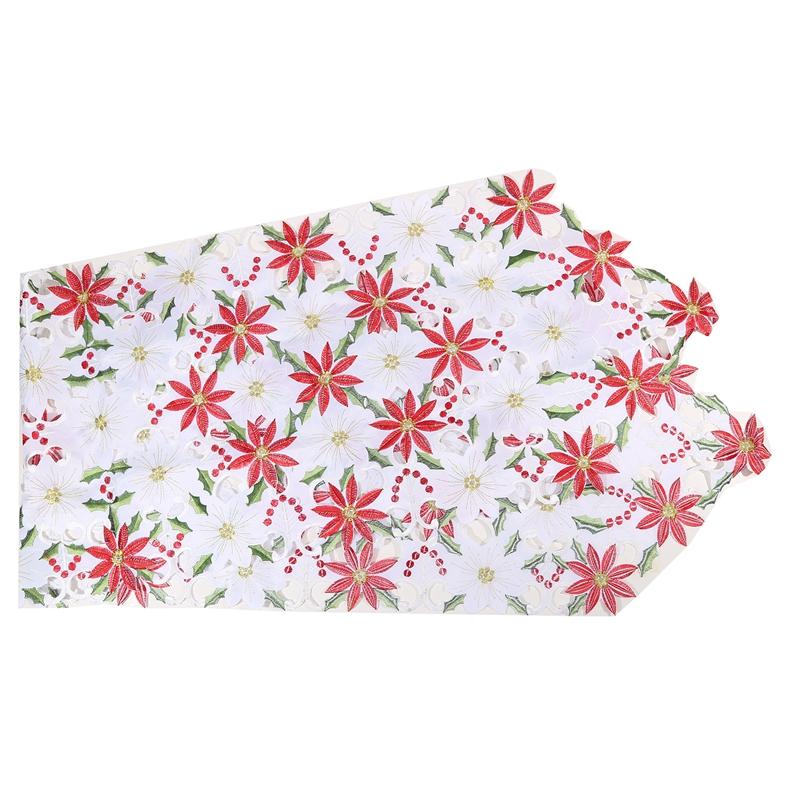 Винтажная рождественская вышитая дорожка для стола Праздничные рождественские салфетки для стола Украшения для званого ужина