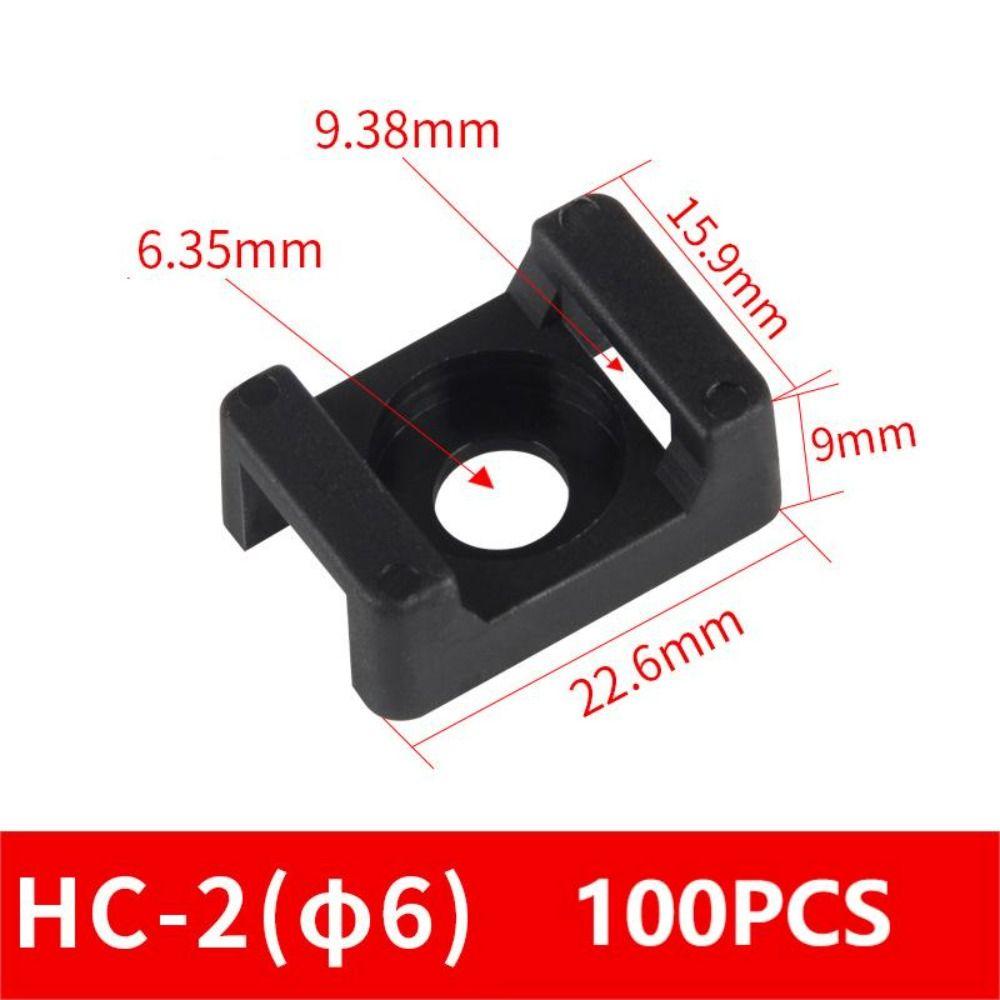 100PCS HC-4 Plastic Wire Mounts Seat Data Line Winder Cable Tie Fixed Seat
