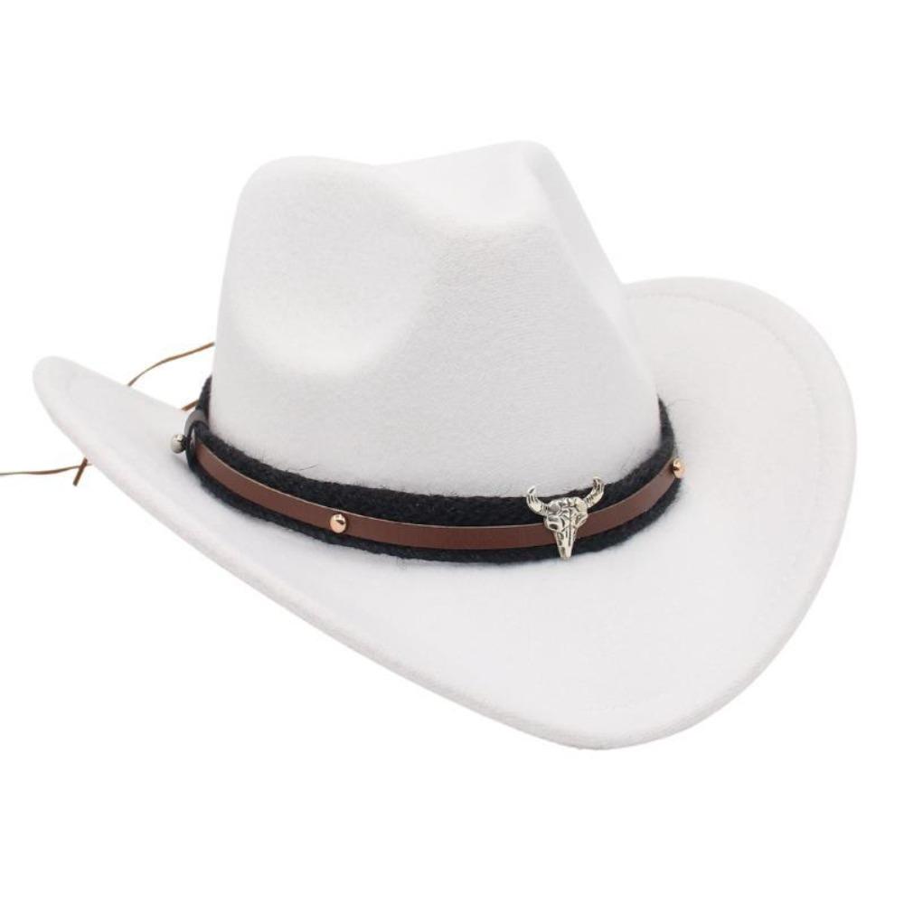 Cow Head Sunscreen Bucket Hat Felt Cowgirl Cap Retro Western Cowboy Hat  Travel