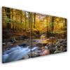 Three Piece Picture Canvas Print Forest Autumn Brook Nature