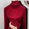 Pile Collar German Velvet Bottoming Shirt Women's Winter Autumn and Winter New Velvet Thickened Warm Clothes with Top Inside