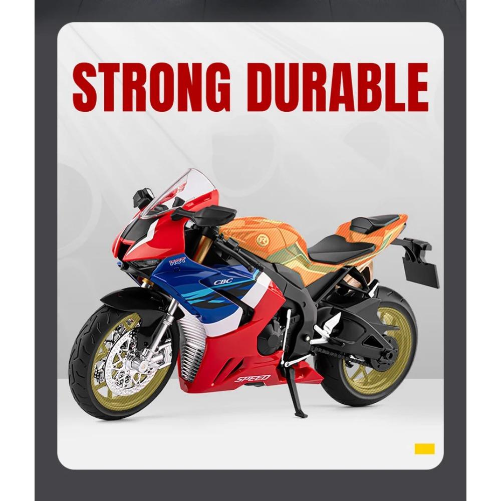 1/9 Модель мотоцикла Honda CBR1000RR-R из сплава, литой металл, звук и свет, детская игрушка на день рождения, автомобиль, мотоцикл, подарки