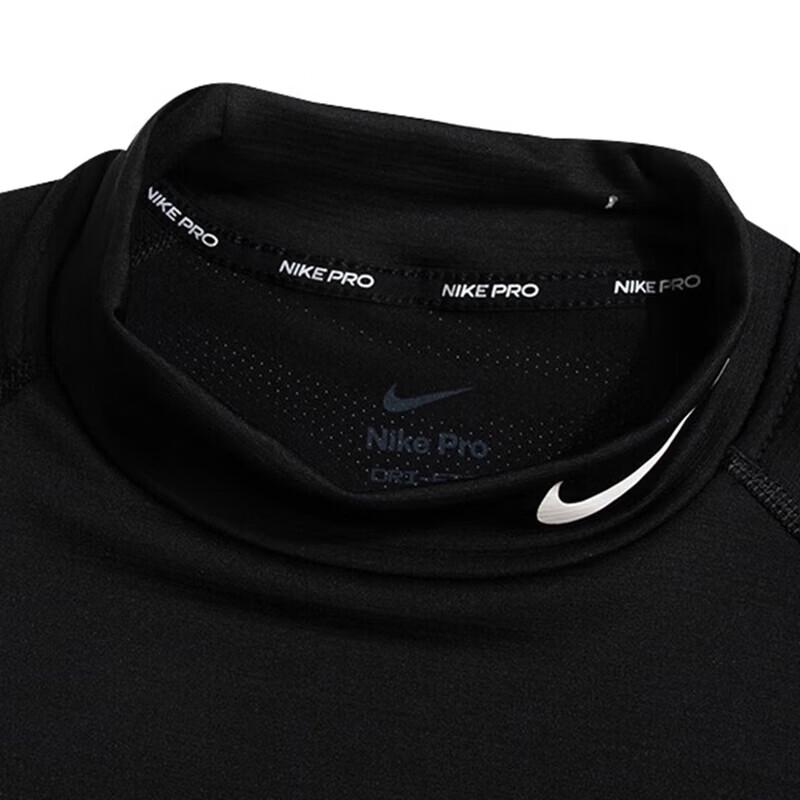 Nike Мужская утепленная футболка с длинным рукавом и воротником-стойкой Pro Warm