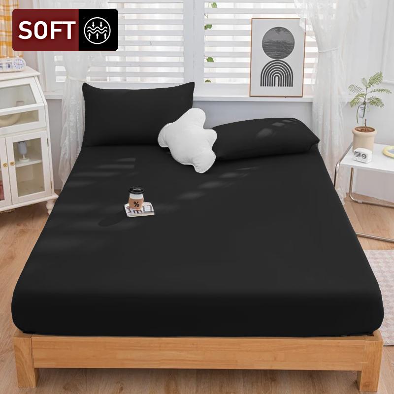 Высококачественная однотонная матовая простыня, дышащее покрывало, гипоаллергенное постельное белье, простыня на резинке, без наволочек, защитный чехол для матраса Simmons